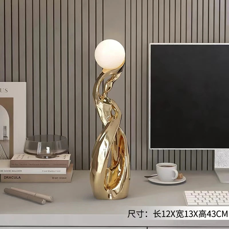 Luminous Abstract Resin Statue