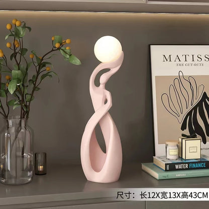 Luminous Abstract Resin Statue