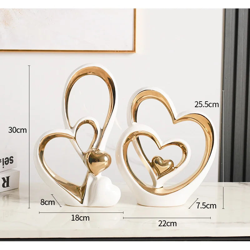 Luxury Heart Ceramic Decor