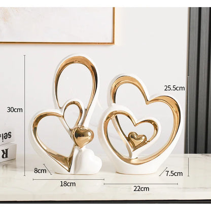 Luxury Heart Ceramic Decor