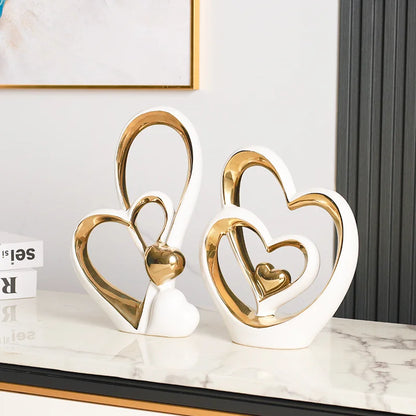 Luxury Heart Ceramic Decor