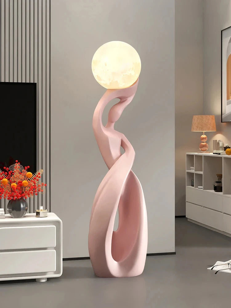 Luminous Abstract Resin Statue