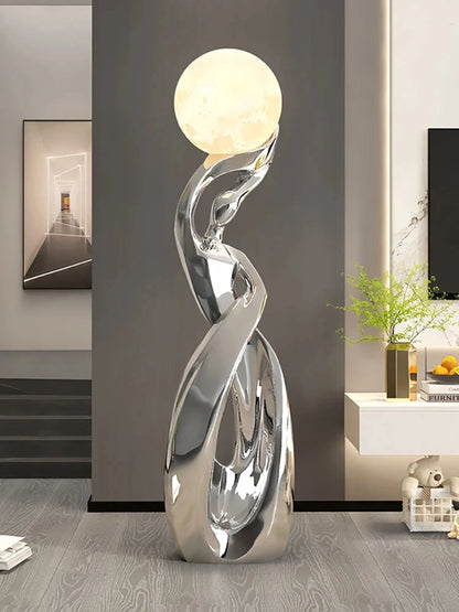 Luminous Abstract Resin Statue