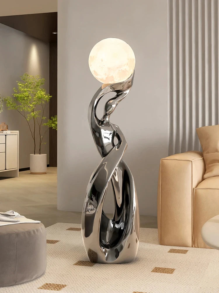 Luminous Abstract Resin Statue