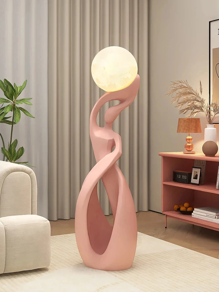 Luminous Abstract Resin Statue