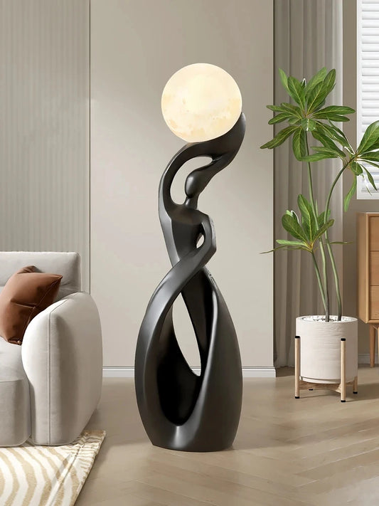 Luminous Abstract Resin Statue