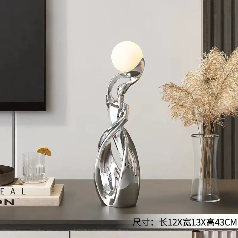 Luminous Abstract Resin Statue