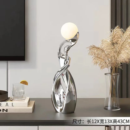 Luminous Abstract Resin Statue