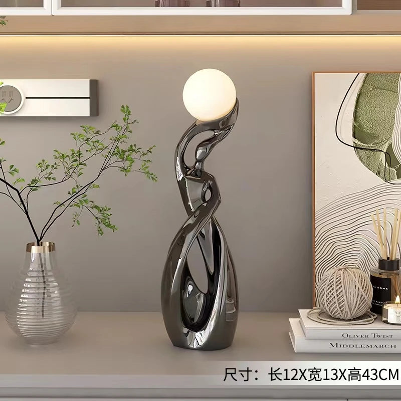 Luminous Abstract Resin Statue